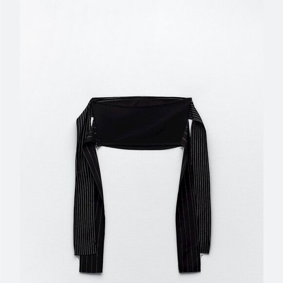 Strapless multi-positional tie crop top from Zara - Picture 6 of 8